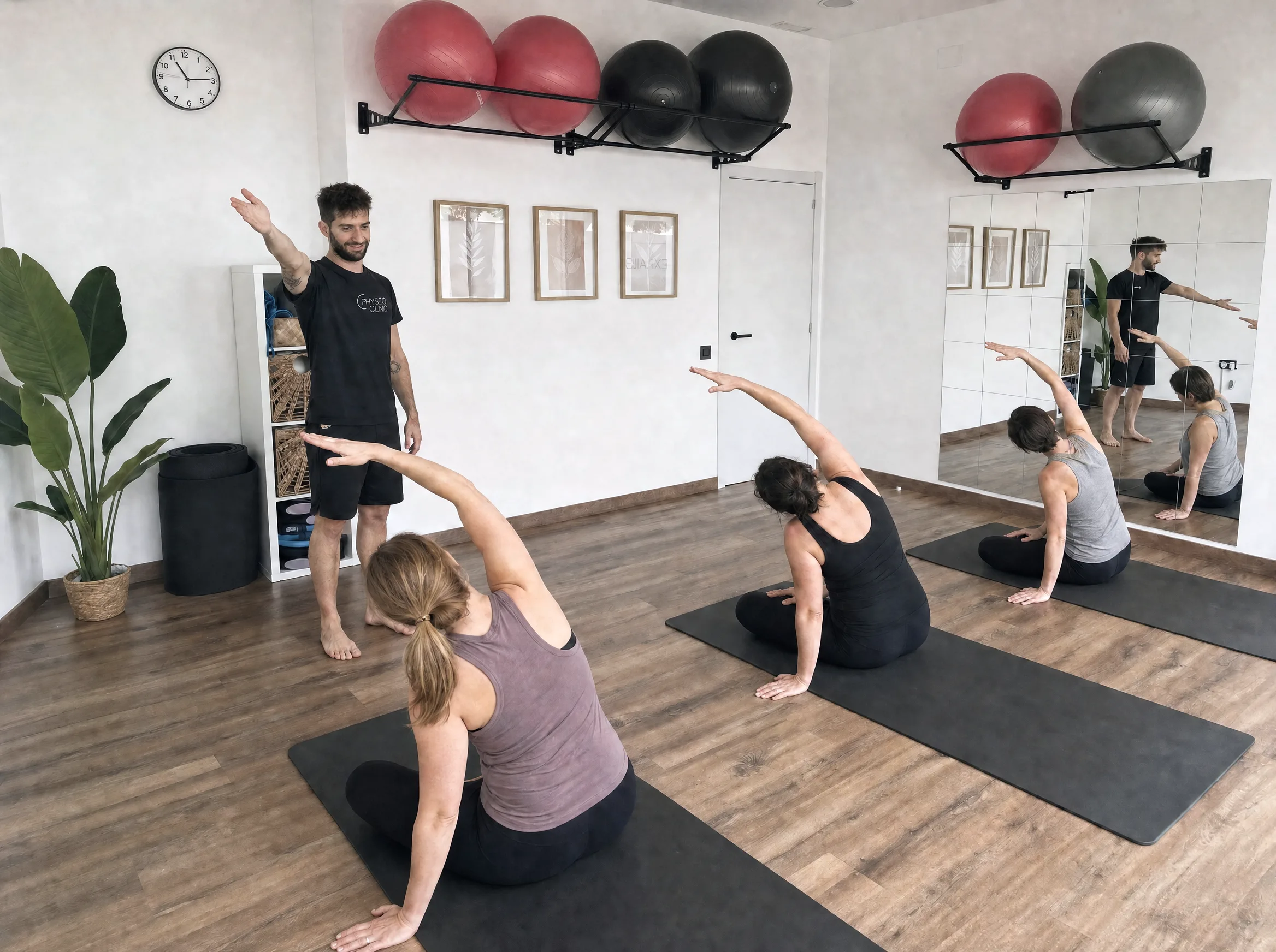 Clase de actividades dirigidas en grupo reducido en Physeo Clinic, Terrassa